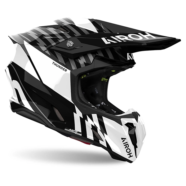 Caque Airoh Twist 3 Thunder Motocross - Black/White 