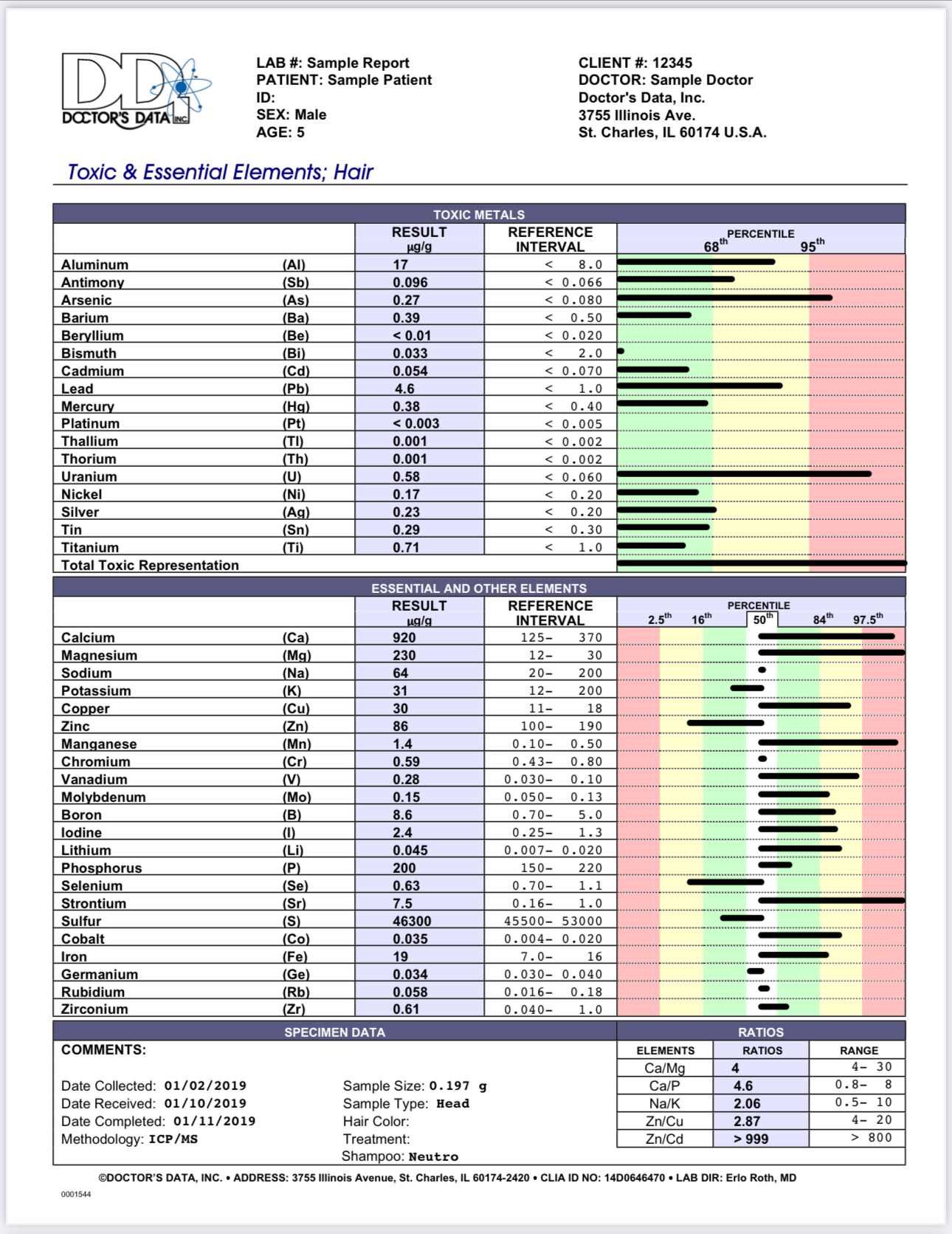 Hair Elements Home Test - Toxic & Essential Elements