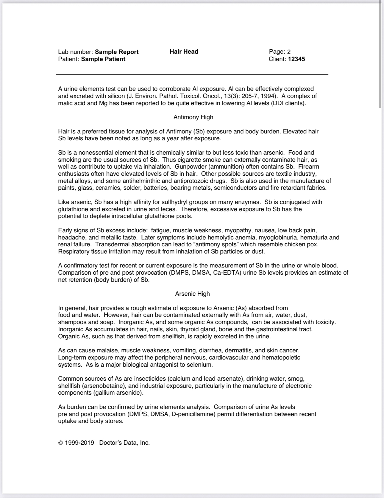 Hair Elements Home Test - Toxic & Essential Elements