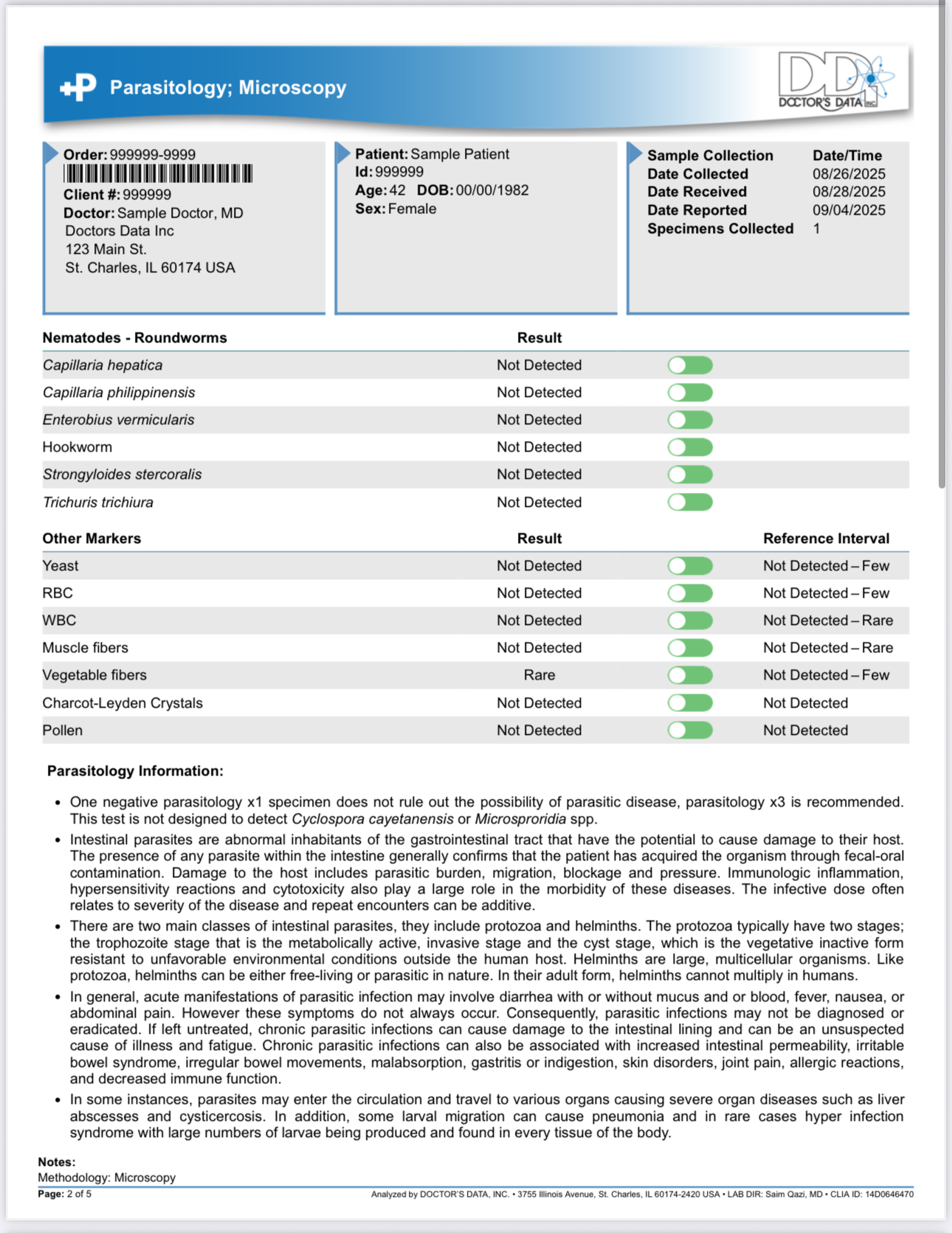 Parasite Profile Home Test
