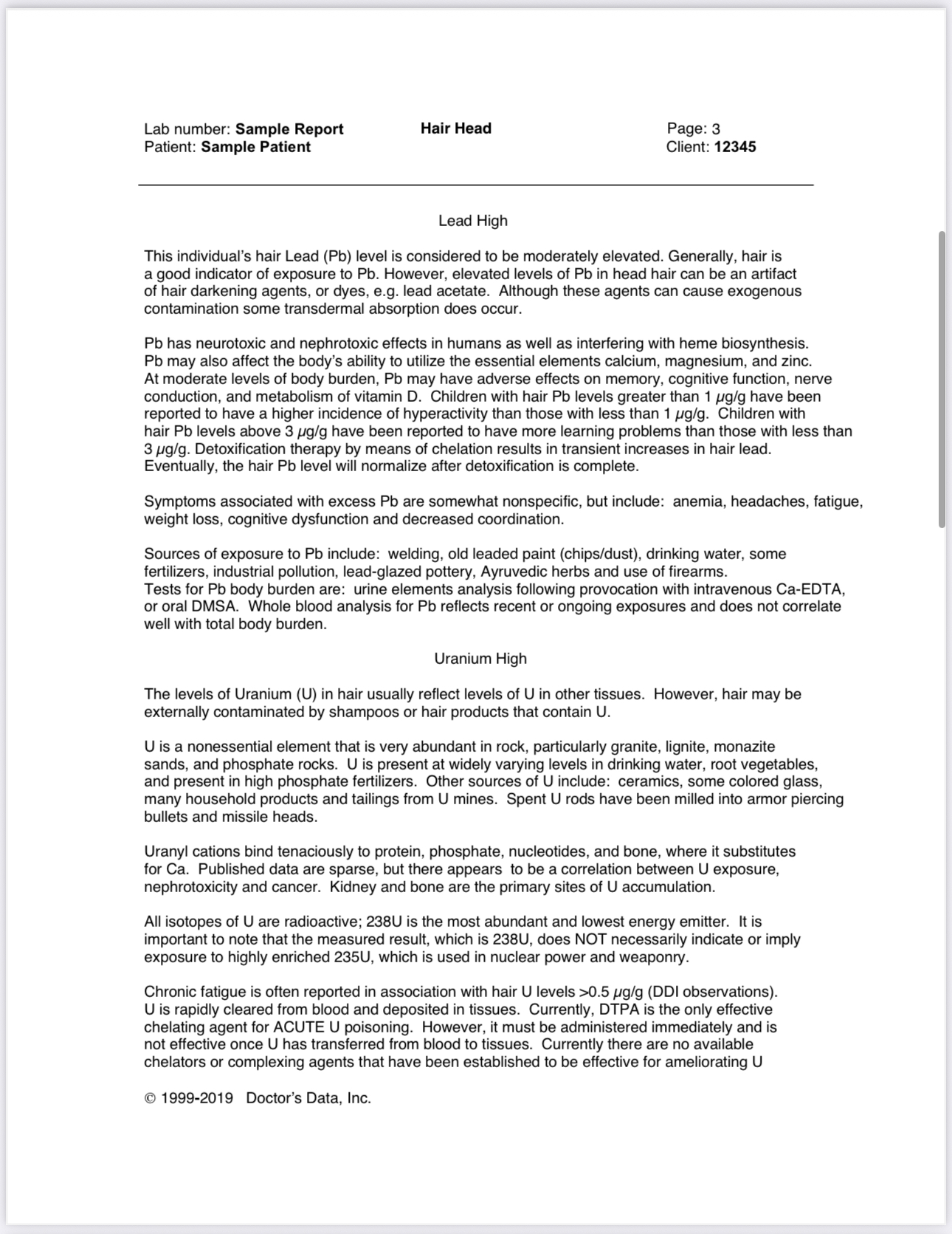 Hair Elements Home Test - Toxic & Essential Elements