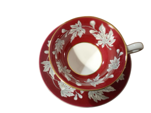 Wedgwood Red Ashford Pattern China Cup & Saucer