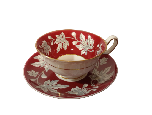 Wedgwood Red Ashford Pattern China Cup & Saucer