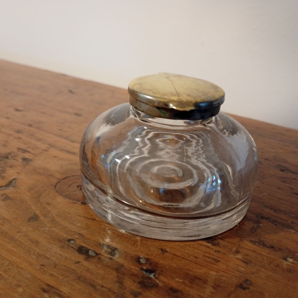 Small Antique Glass Inkwell