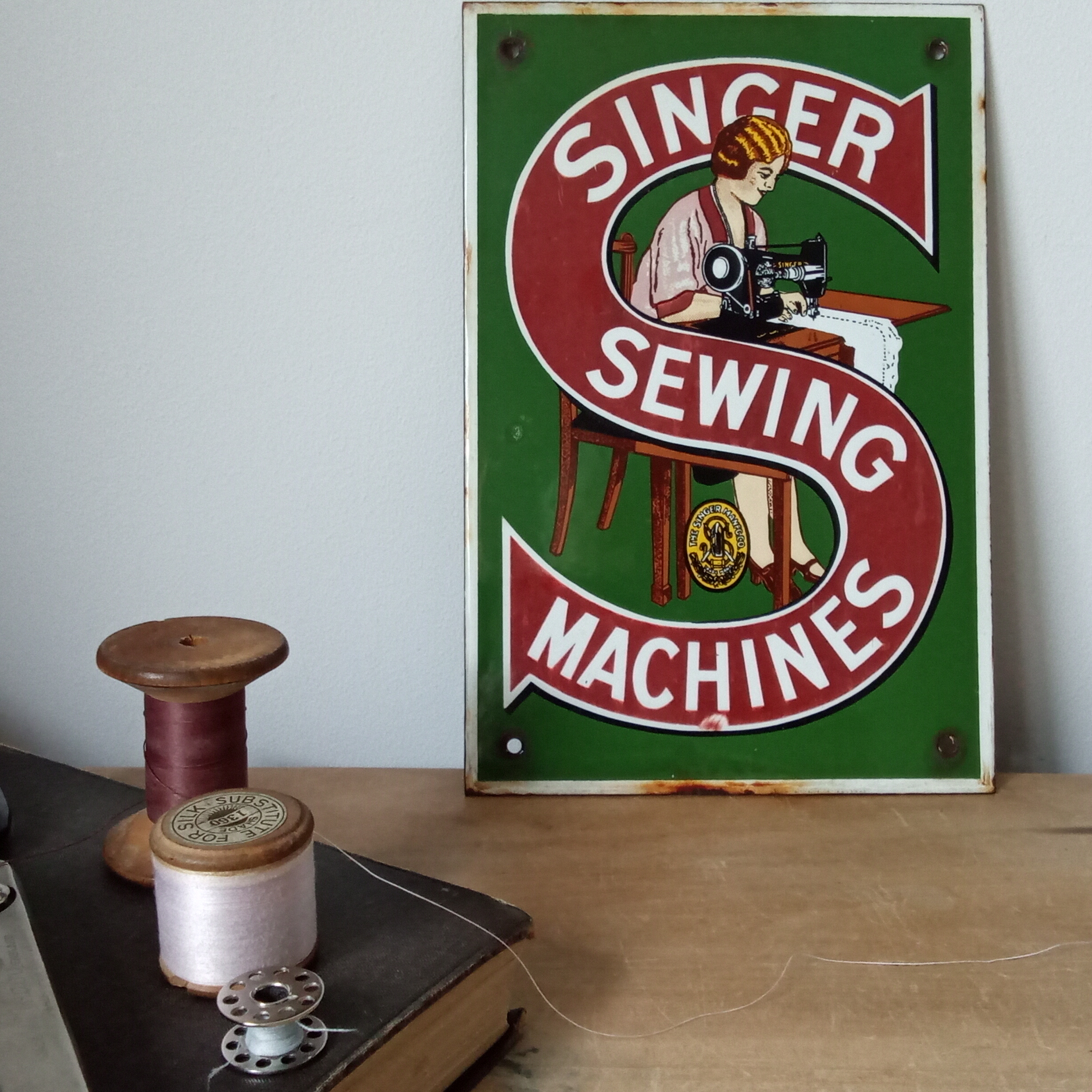 Singer Sewing Machine Advertisement Sign