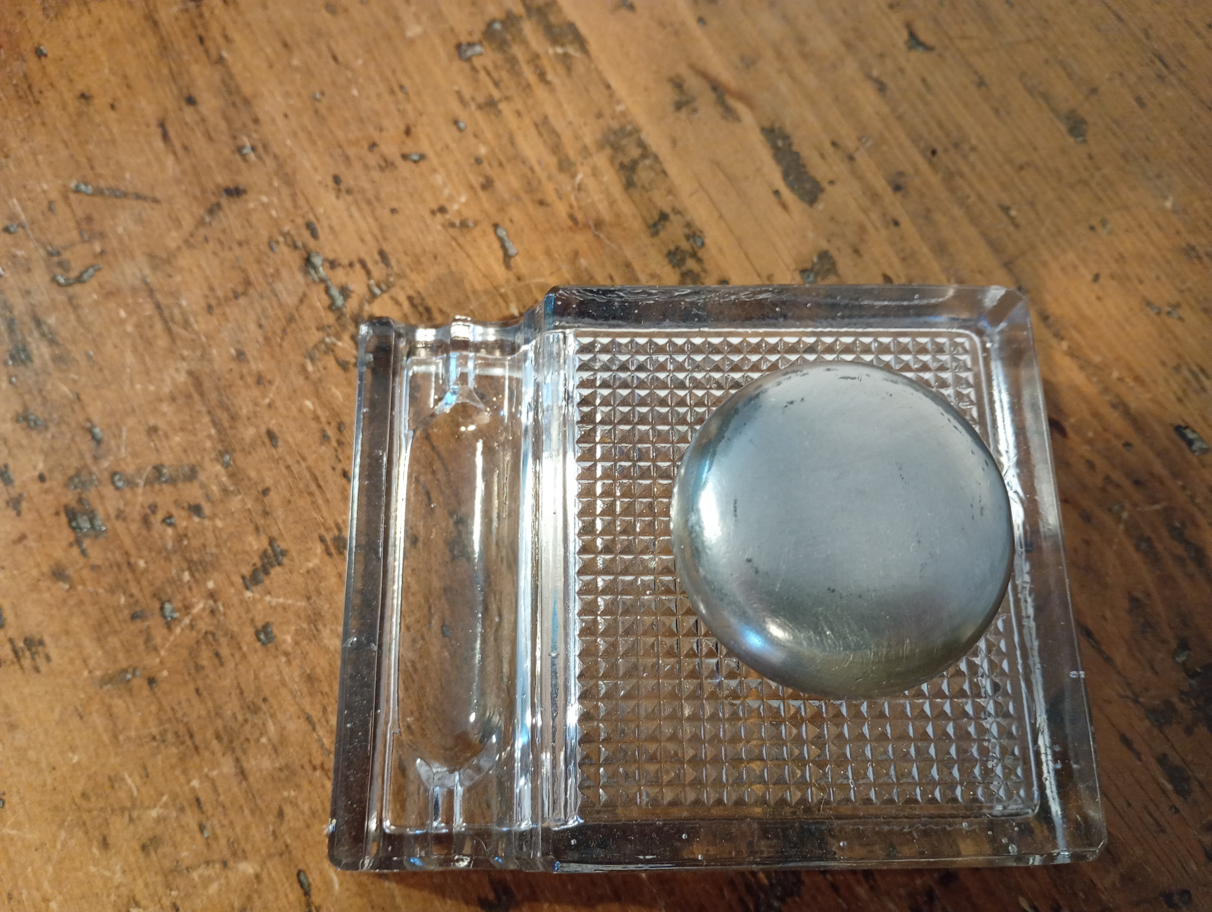 1930s Art Deco Glass Inkwell