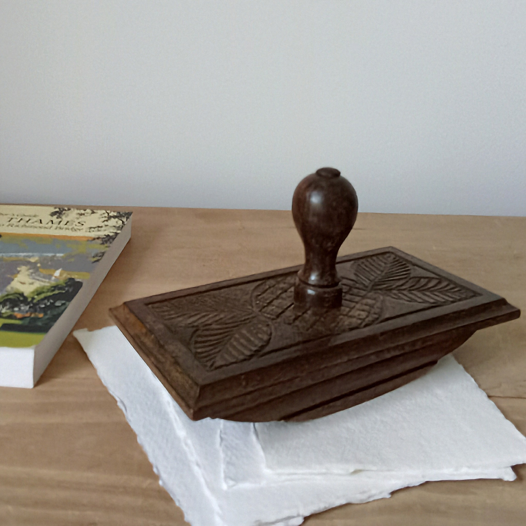 Vintage French Hand Carved Ink Rocker Blotter