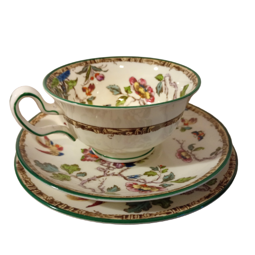 Wedgwood Swallow Pattern China Cup. Saucer & Side Plate