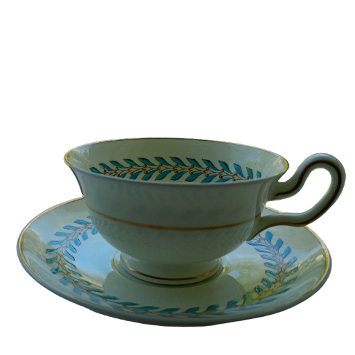 Hand Painted Wedgwood Woodstock Tea Cup & Saucer