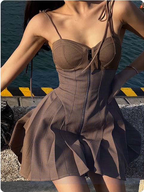 Robe bustier marron