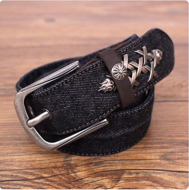 Ceinture en denim noire