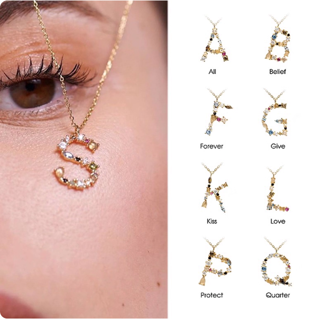 Collier pendentif lettre personnalisée
