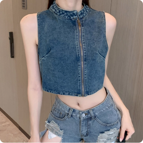 Haut court en jean