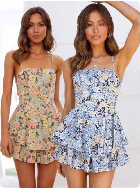 Robe d'été à volants florale
