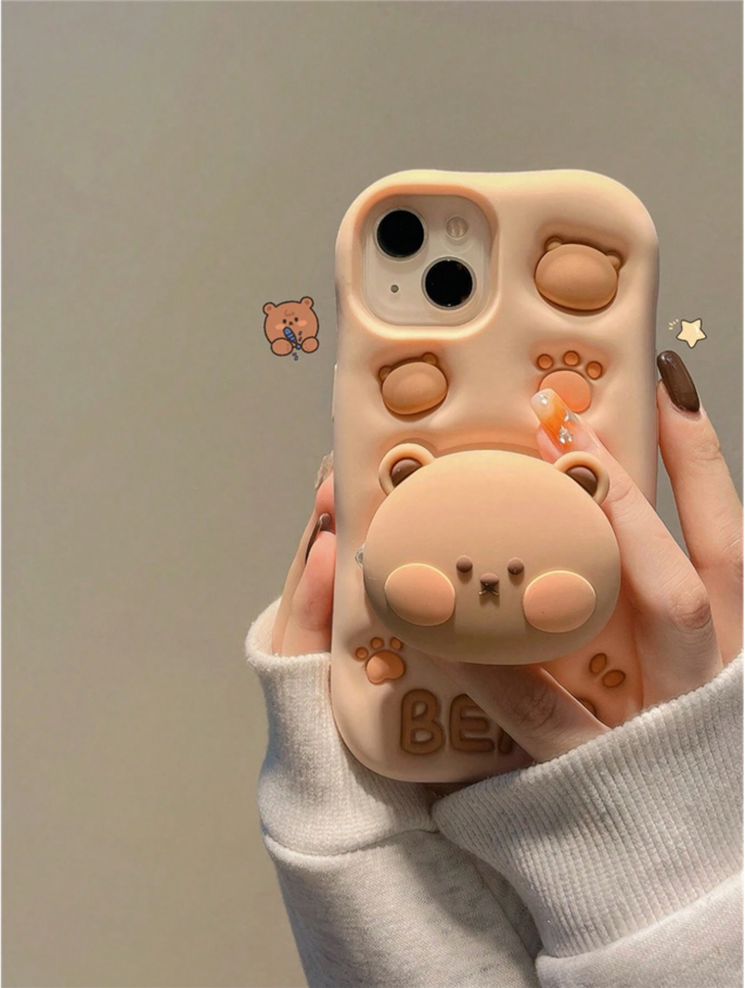 Coque de téléphone en silicone ourson