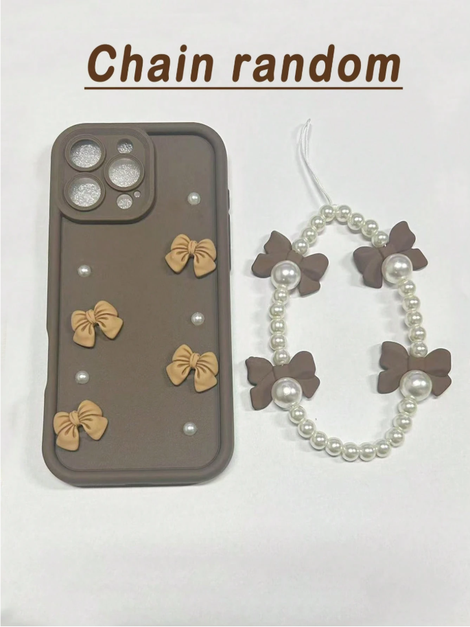 Coque de téléphone avec nœuds et perles