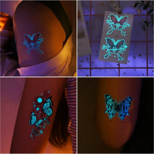 Autocollants phosphorescents tatouages temporaires