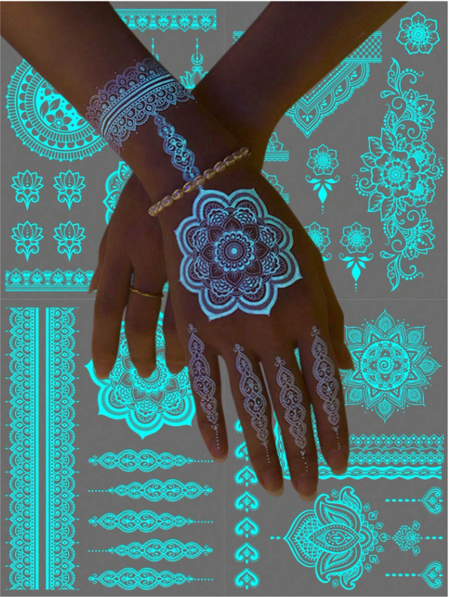 Tatouages temporaires luminescents