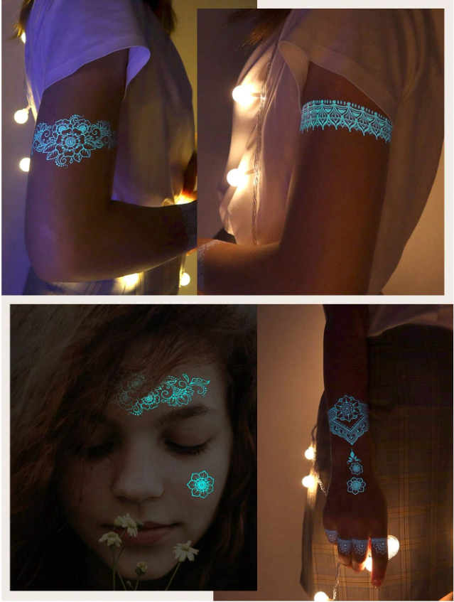 Tatouages temporaires luminescents