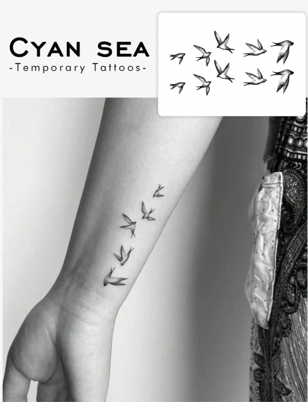 Tatouages temporaires Cyan Sea