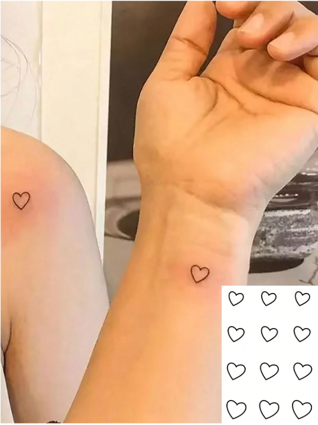 Tatouages temporaires en forme de cœur