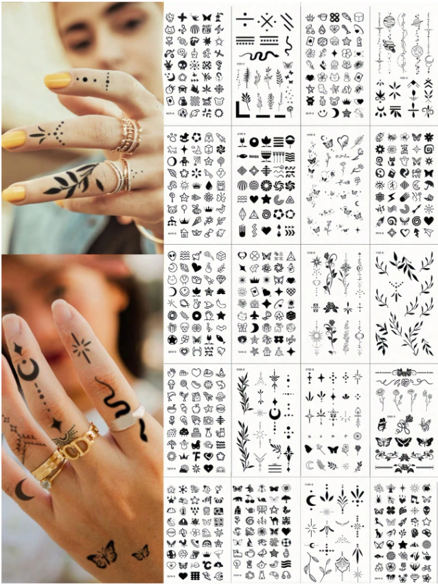 Planche de tatouages temporaires