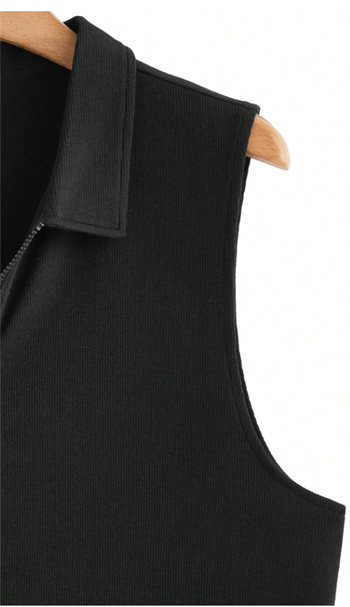 Gilet sans manches zippé