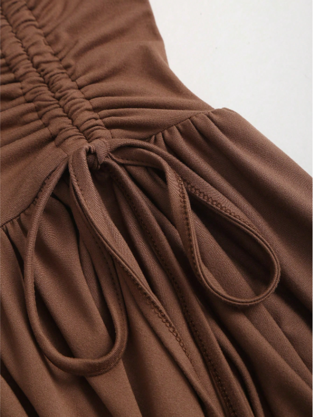 Robe asymétrique marron