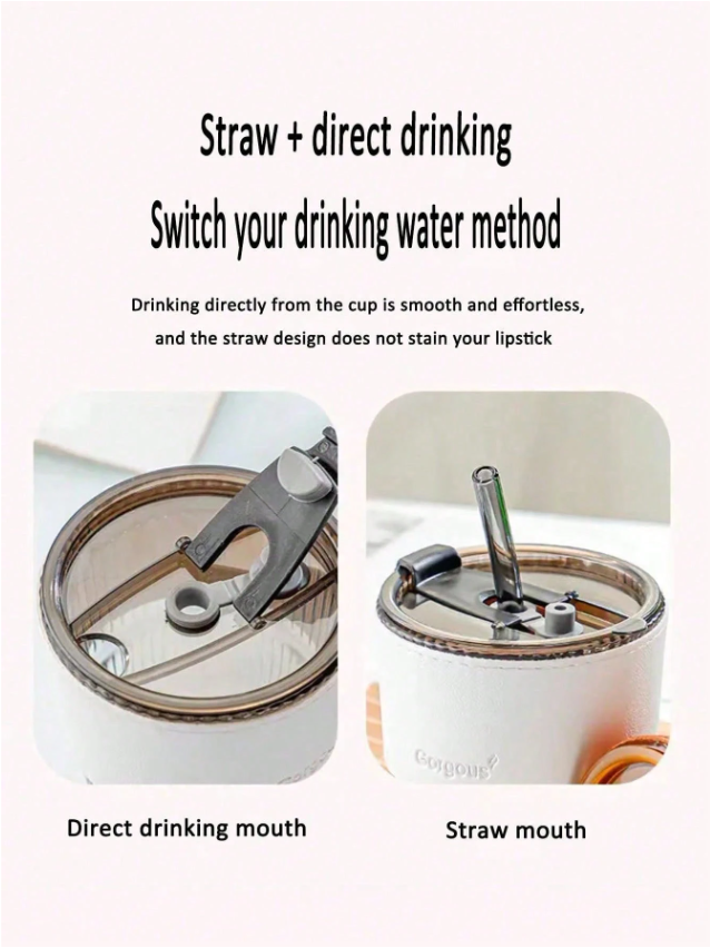 Verres à boire striés avec couvercles et pailles