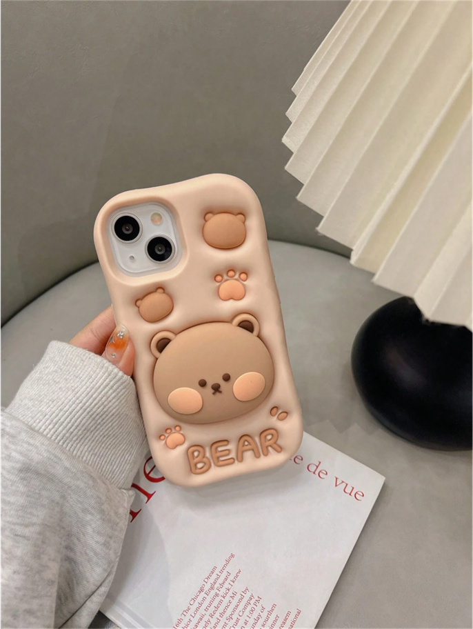 Coque de téléphone en silicone ourson