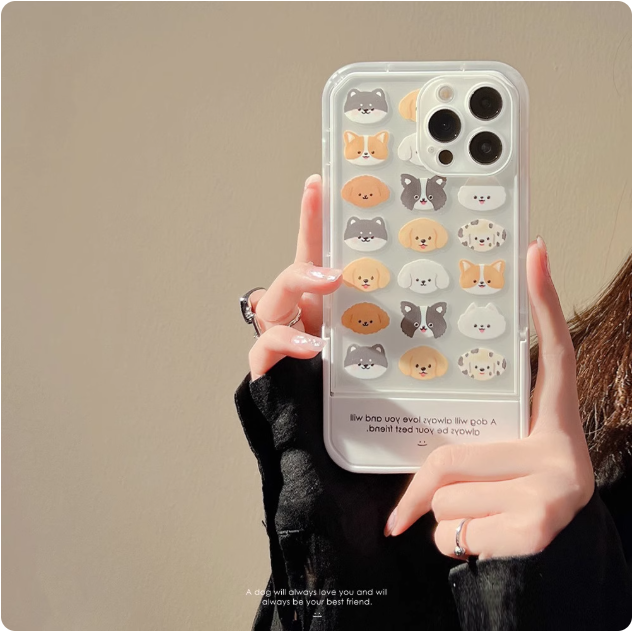 Coque de téléphone avec motifs de chiens
