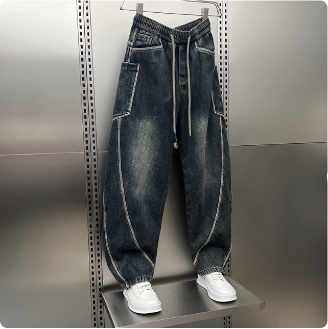 Jean large délavé