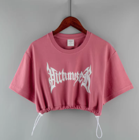 T-shirt court rose imprimé