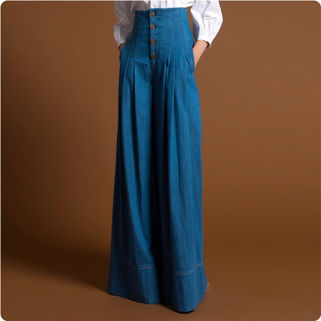 Pantalon palazzo en denim
