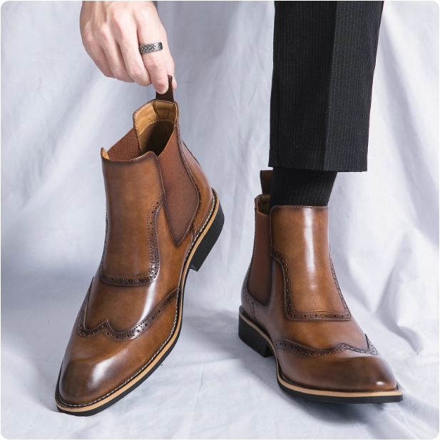 Bottes Chelsea en cuir marron
