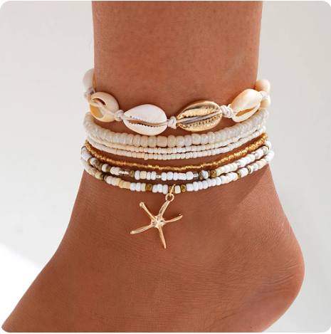 Bracelet de cheville coquillage