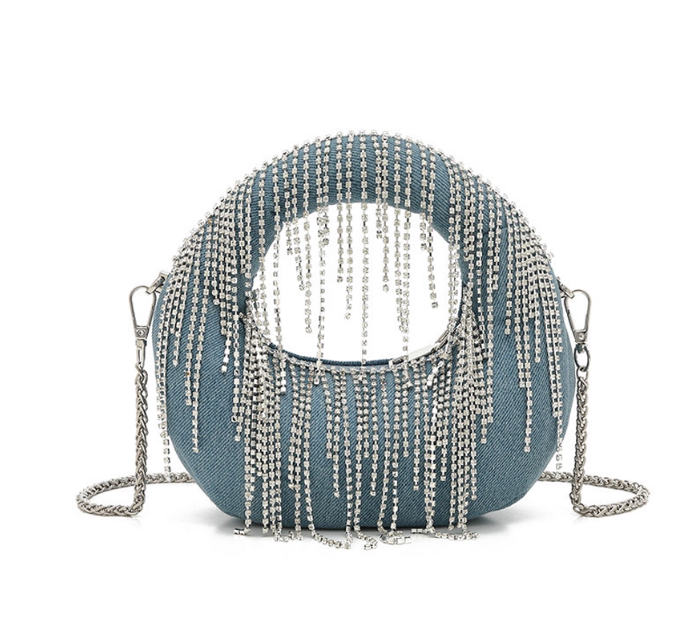 Sac à main en jean avec strass