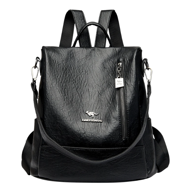 Sac à dos en cuir noir