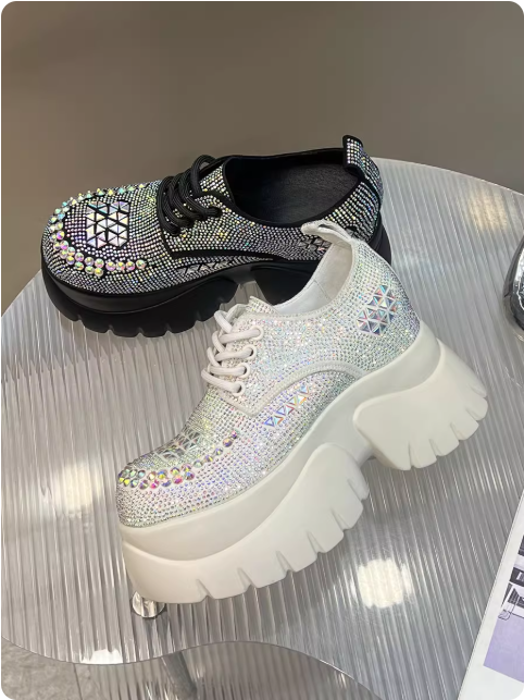 Chaussures plateforme à strass