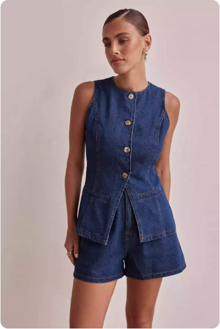 Ensemble débardeur et short en jean