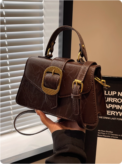 Sac à main en cuir marron