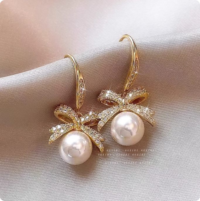 Boucles d’oreilles en perle et or