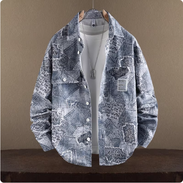 Chemise en jean imprimée