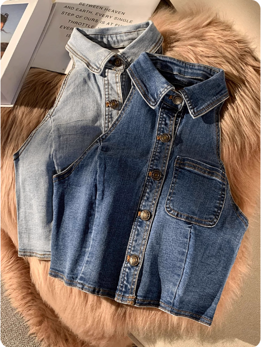Gilets en jean sans manches