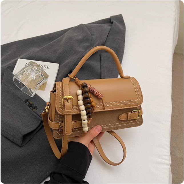 Sac à main en cuir marron