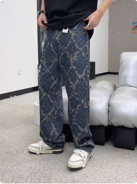 Jean imprimé camouflage pixel