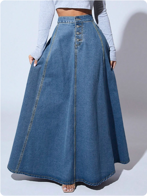 Jupe longue en jean