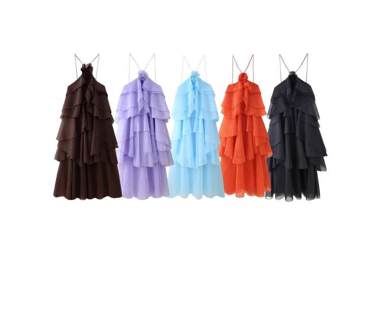 Robe à volants en mousseline
