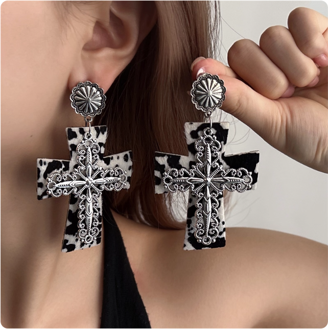 Boucles d'oreilles croix