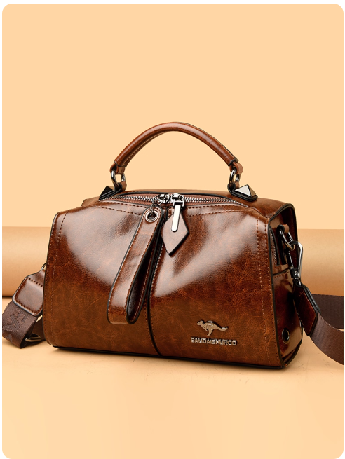 Sac à main en cuir brun